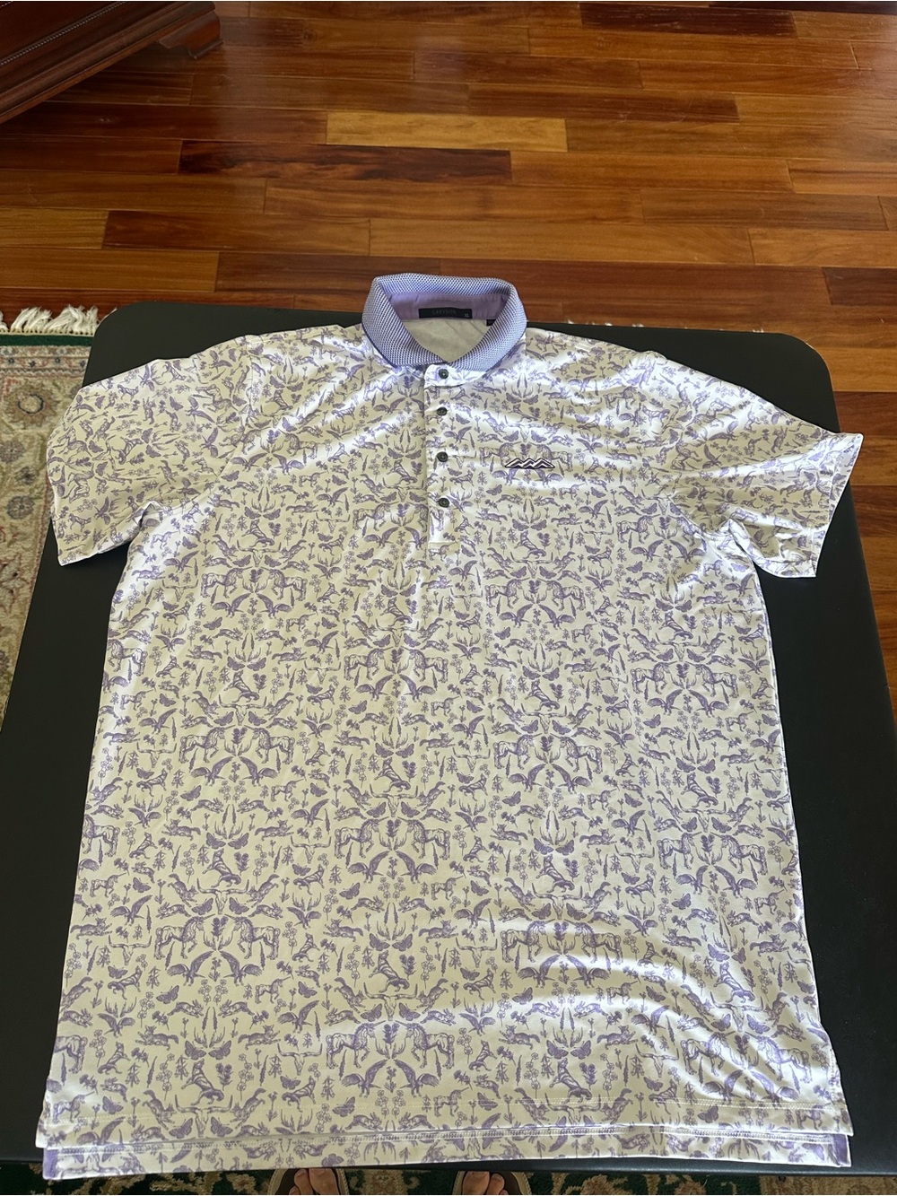 Greyson Golf Men's Lavender White Polo Shirt Size XL